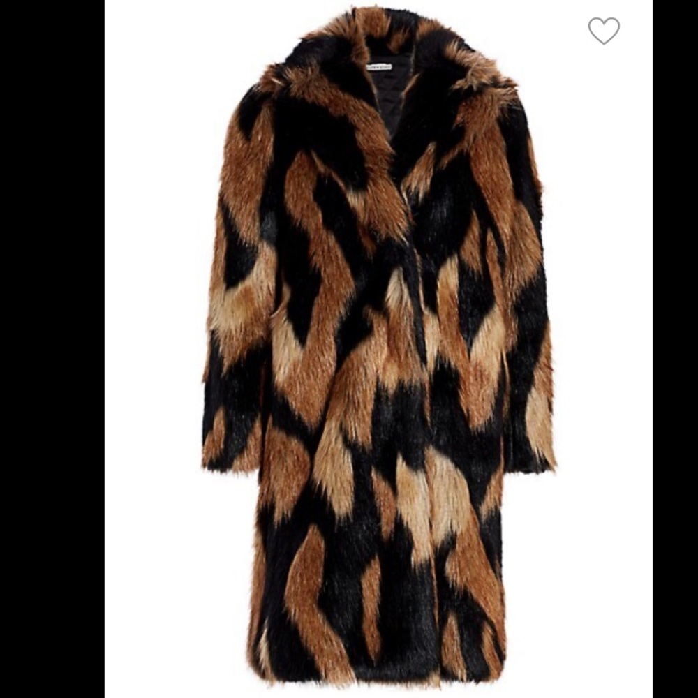 NWT Alice & Olivia Foster Faux Fur Full Length Coat XL